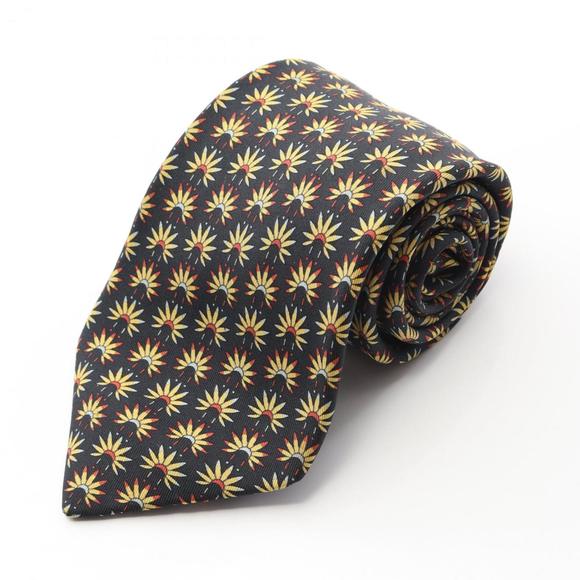 Hermes Hermès Silk Tie for Men Black and Multicolor